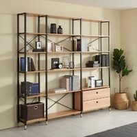 Étagère de rangement moderne en métal, bibliothèque modulaire, meuble de bureau réglable en hauteur avec séparateurs pour la maison et le bureau