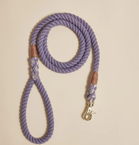 Purple Cotton Rope <b>Leash</b> for Dogs 5ft, Free Bandana Gift, Natural Dye Rope <b>Leash</b>, Dog Owner Gift Customized Colored Cotton - Product Image 1