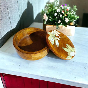 Fantastic Design <b>Table</b> Top Decorative Casserole Hot Pot New Arrival Insulated Casserole Dish Made Of Wooden Flower Printed Top - Product Image 2