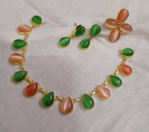 Monalisa Stone Necklace <b>Set</b> with <b>Ring</b> for <b>Women</b> Elegant Designer Jewellery <b>Set</b> Ethnic Traditional Necklace with Finger <b>Ring</b> - Product Image 2