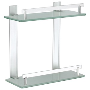 Scaffale TABARCA a 2 Ripiani in Alluminio e Vetro 30 X 13 CM - Product Image 1