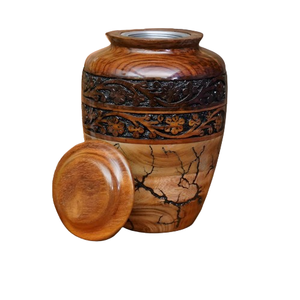 Diseño elegante, mejor vendido, urna de madera, urna de cremación de metal con colores y tamaños personalizados para el hogar con diseño de venas - Product Image 1
