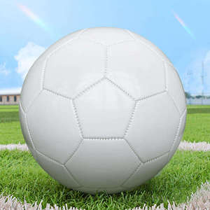 Ballon de football Taille 5 Match officiel Logo personnalisé Ballon de football blanc pur - Product Image 4