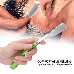 Rasoirs de barbier pliants en acier inoxydable pour hommes, à lame droite, avec manche en plastique, vente en gros - Product Image 5