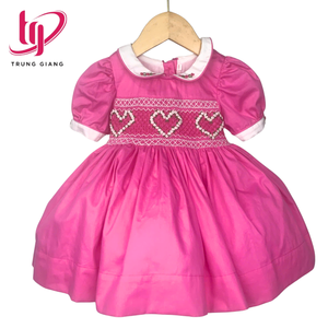 Vintage Smocked Dresses Baby Girls Dress Geometric Hand Smocked Children Clothing Toddler Girl Clothes Wholesale Vietnam - Product Image 1