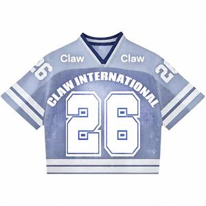 เสื้อตาข่ายพิมพ์ซับลิเมชันออกแบบได้ตามต้องการสำหรับผู้ชายอเมริกันฟุตบอลเสื้อยืดตาข่ายระบายอากาศได้แบบสั้น - Product Image 6