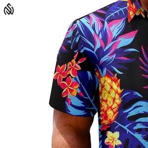 เสื้อชายหาดของผู้ชายเสื้อพิมพ์ลายเสื้อชายหาดลำลองกระดุมสั่งฤดูใบไม้ผลิฤดูร้อน - Product Image 5