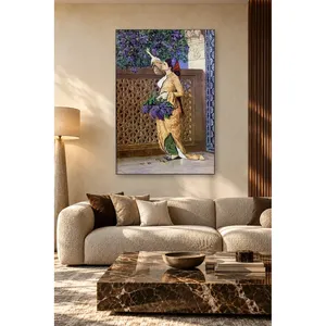 Fida Osman Hamdi Bey, Fille cueillant des lilas près d'une fenêtre à grille, impression sur toile - Product Image 3