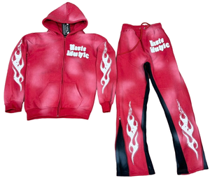 Vintage Sun Fade Joggers hommes vêtements 2 pièces lavage à l'acide hommes France polaire lourd 450Gsm ensemble survêtement survêtement pour hommes - Product Image 1