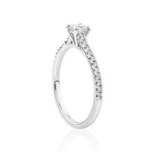 0,50 Ct Princess Cut Lab Grown Diamond Anillo delicado Lab Creado Anillo 14K Oro blanco sólido Diamante Anillo para mujer - Product Image 4