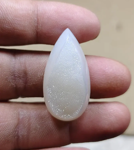 Piedra de Luna Blanca en Forma de Pera, Cabujón Pulido, Gema Suelta en Forma de Lágrima para Joyería - Product Image 3