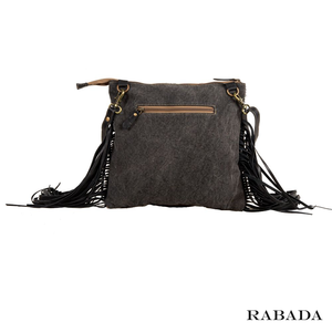 Bolso de cuero cruzado hecho a mano para mujer, gamuza de piel de vaca natural con flecos, tallado de hojas de flores y pelo hacia arriba - Product Image 6