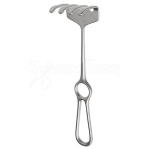 Écarteur Ollier Instrument chirurgical en acier inoxydable à lame émoussée de neuf pouces à quatre broches pour la rétraction des tissus mous - Product Image 1