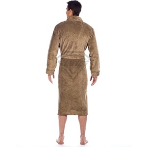 <b>Men</b> Flannel Bath Robes Winter 2025 Plus Size Thickened Long Flannel Couple Robe With Coral <b>Velvet</b> Bathrobe Customized OEM - Product Image 3