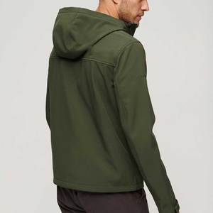 Veste Softshell en toile avec col montant et fermeture éclair complète avec logo imprimé personnalisé pour hommes prix de gros - Product Image 2
