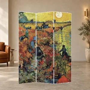 Paravent pliant en toile double face Van Gogh Cépages rouges - Product Image 3
