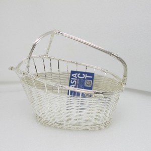 Porte-vin, panier à vin, panier en métal, porte-vin plaqué argent - Product Image 4