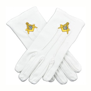 ถุงมือเซฟตี้สีขาวสำหรับใช้ในชีวิตประจำวัน ผลิตภัณฑ์สำหรับสมาคมฟรีเมสัน  ออกแบบใหม่ ขายส่ง ราคาพิเศษ รับทำโลโก้ตามสั่ง - Product Image 3