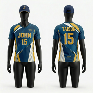 Camiseta de Voleibol para Mujer de Poliéster 150GSM, Ligera y Transpirable, en Verde Azulado y Azul Marino, Paneles Angulares, Sublimación Completa, Diseño de Logotipo Personalizado para Equipo - Product Image 3