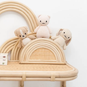 Porte-stylos en rotin arc-en-ciel, organisateur bohème en rotin naturel fait à la main, accessoire de bureau pour enfants - Product Image 3