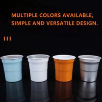 Gobelets jetables en aluminium écologiques avec couvercles 270 ml/480 ml/600 ml pour le camping, les boissons froides et le café glacé - Recyclables et durables