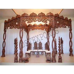 Mandap Espiral de Madera Tallada para Bodas, Mandap de Madera Antiguo para Bodas Gujarati, Mandap Espiral de Madera Tallada para Bodas Reales, EE. UU. - Product Image 1