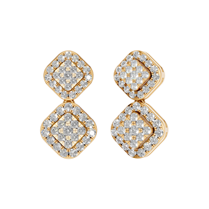 Pendientes de tuerca de diamante natural de moda 025 racimo de forma cuadrada en oro real de 14K 18K joyería fina para mujeres OEM ODM disponible - Product Image 5