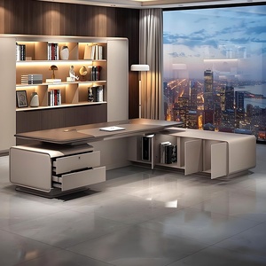 Professional Corner Office <b>Desk</b> with Built-in Storage and Integrated Cable Management System - Product Image 4