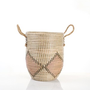 Diamond Design Round Sewing Seagrass <b>Basket</b> Handmade <b>Storage</b> <b>Basket</b> Wholesale eco-friendly Made in Viet Nam - Product Image 6