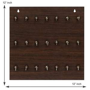Wall-Mounted <b>Wooden</b> Key Rack Dark Walnut Storage Board - Product Image 2
