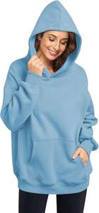 OEM Wholesale Custom Logo <b>Womens</b> Long Sleeve <b>Hoodie</b> <b>Fleece</b> Pullover Sweatshirt with Front Logo Winter Casual Wear Manufacturer - Product Image 3