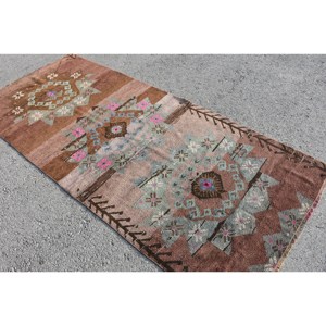 Kilim พรมขนสัตว์สีน้ำตาลน้ำเงินขนาด3.8x8.7ฟุต, พรมปอกระเจาสำหรับห้องนั่งเล่นงานเย็บปะลายโถงทางเดินลาเท็กซ์ - Product Image 4