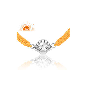 สร้อยข้อมือผ้าฝ้ายสีเหลืองออกซิไดซ์เงินสเตอร์ลิงเครื่องประดับสำหรับผู้หญิงของขวัญ - Product Image 2