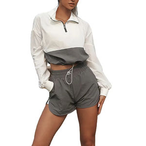 Ensemble de survêtement court deux pièces pour femme, 100 % polyester, imprimé, imperméable, respirant, brodé, boutonné, qualité supérieure, offre spéciale - Product Image 2