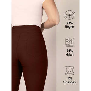Pantalones de Yoga de Cintura Alta y Corte Ajustado, 5 Bolsillos, Transpirables, Elásticos, Resistentes a las Arrugas, Cintura Elástica, Pierna Recta, para Oficina - Product Image 5