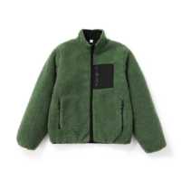 Veste d'hiver pour homme en polaire sherpa, col montant, logo frontal, couleur unie, fermeture éclair, broderie, imperméable, coupe-vent, personnalisable