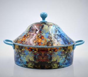 หม้ออบโลหะและหม้อไฟเคลือบผิวหินดีไซน์ทันสมัยใหม่สำหรับใช้ในบ้านและร้านอาหาร - Product Image 1