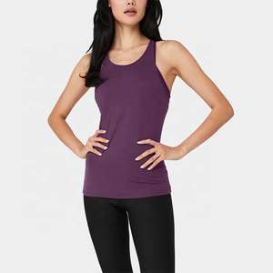 Débardeur de course en tissu extensible respirant pour le sport personnalisé de haute qualité Débardeurs Slim Fit en polyester et spandex de couleur unie pour femmes - Product Image 4