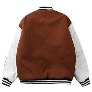 Mono Riders Customizable OEM/ODM Men's Winter Varsity <b>Jacket</b> Wool Shell <b>Fleece</b> <b>Lining</b> Stand Collar Quick Dry Breathable - Product Image 4