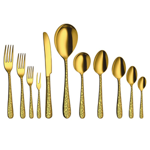Wholesale Best Price Home Flatware <b>Set</b> with Multicolored Resin Handle Stainless Steel Gold Plated Spoon for Weddings - Product Image 4