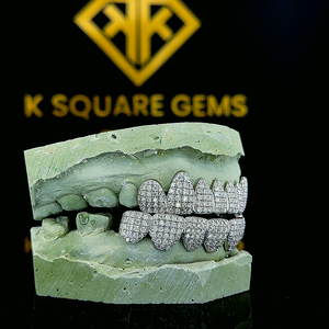 Vente en gros de diamants de laboratoire en or blanc 14kt Grillz tendance élégante dernière collection de bijoux fins avec une clarté vvs améliorée - Product Image 4