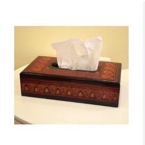 Boîte à mouchoirs en bois au design moderne avec porte-serviettes fixes, papier métallique en résine pour le visage, restaurants, hôtels, fabrication en gros - Product Image 3