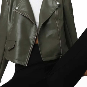 Chaquetas de cuero de Invierno para mujer de calidad superior, estilo clásico personalizado, patrón sólido, cuero de cordero Real, tejido liso teñido para mujer - Product Image 5