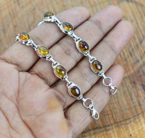 Yellow <b>Tourmaline</b> 925 Sterling Silver Adjustable <b>Bracelet</b> 11 Gemstone Handmade Jewelry Elegant Gift For Women - Product Image 4