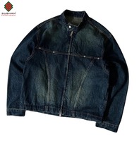 Vintage 90'lar Siyah Çift Taraflı Kot Ceket Kırpılmış Bol Kesim İş Kıyafeti Yama Cepli Sokak Giysisi Üst Kışlık Dış Giyim
