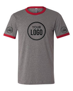 Vente en gros USA Ringer Tee Next Level Bella + Chemises à garniture contrastée rétro en toile et Tultex, parfaites pour les promotions d'impression en vrac - Product Image 1