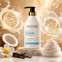 GATASE Shampooing Premium Bio Sans Silicone Coco Vanille Anti-Frisottis Hydratant Fortifiant Réparateur Capillaire Volumisant