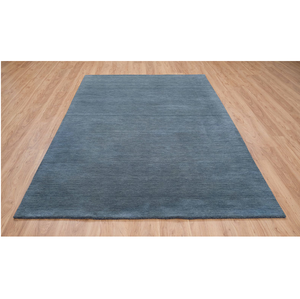 Tapis Gabbeh en laine bleu acier tissé à la main, design uni, tapis bohème pour salon, chambre à coucher, décoration moderne de la maison - Product Image 6