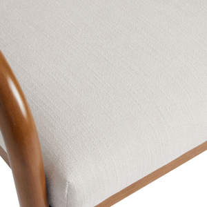 เก้าอี้ทานข้าวไม้สักแท้ รุ่นซามูเอล พร้อมเบาะหนานุ่มสีขาวและเคลือบสีน้ำตาลเงา - Product Image 5