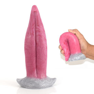 CEROHS安全液体シリコンアナルディルド大きな舌の形をしたペニスアナルプラグプッシーマッサージャー大人のおもちゃ男性女性吸盤付き - Product Image 1